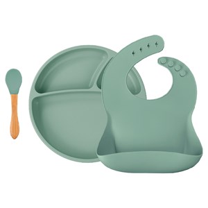 Set de repas assiette cuillère bavoir