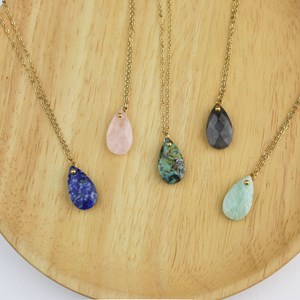 Collier pendentif goutte - lapis lazuli