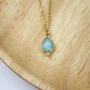 Collier mini pendentif pierre amazonite