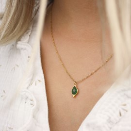 Collier mini pendentif pierre aventurine