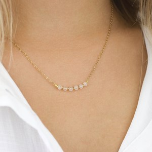 Collier fin et perles de quartz rose