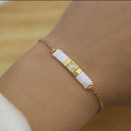 Bracelet de perles japonaises - jaune