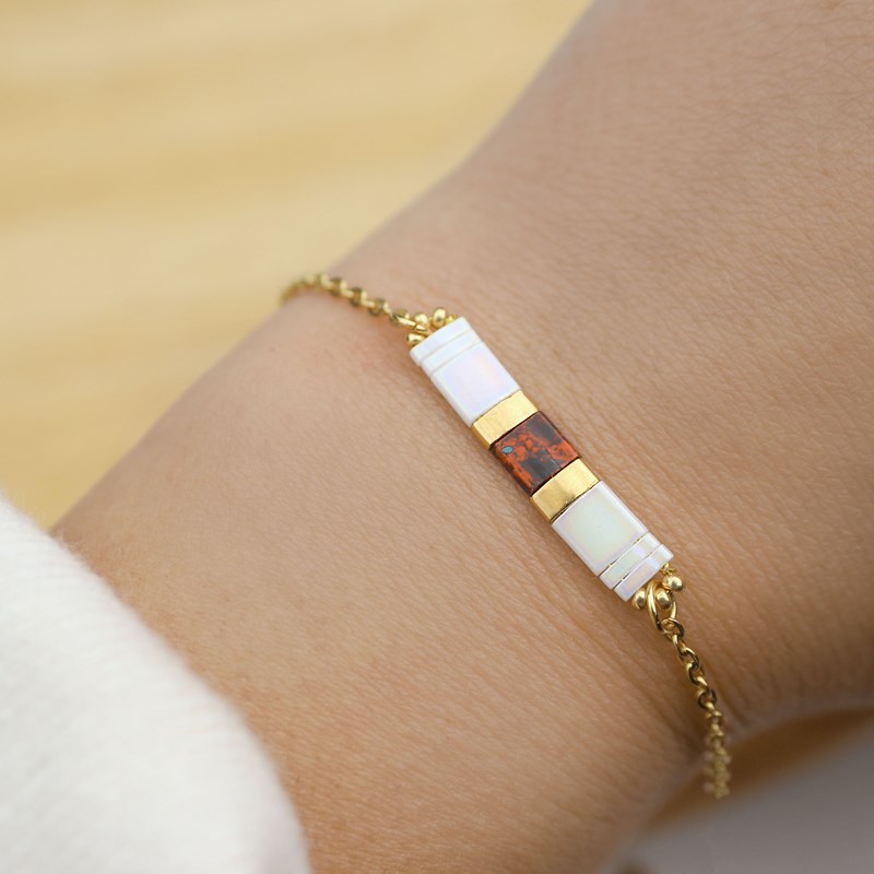 Minalis Bijoux - Bracelet de perles japonaises - rouge