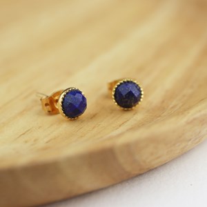 Boucles d'oreilles puces - lapis lazuli