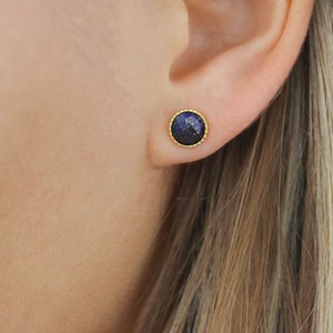 Boucles d'oreilles puces - lapis lazuli