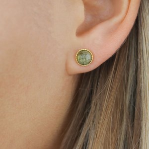 Boucles d'oreilles puces - labradorite