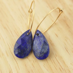 Mini créoles goutte - lapis lazuli