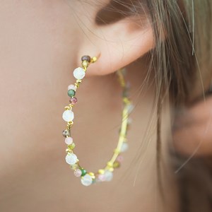 Créoles pierres naturelles - tourmaline