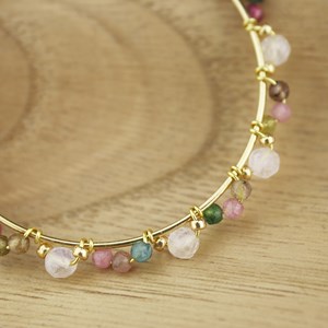 Créoles pierres naturelles - tourmaline