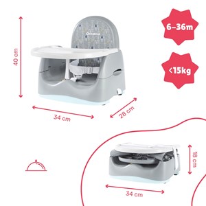 Réhausseur chaise bébé home & go ours Gris