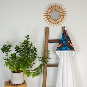 Grande cape de bain coton bambou wax