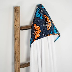 Grande cape de bain coton bambou wax