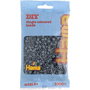 Sachet 1000 perles plastique midi gris f