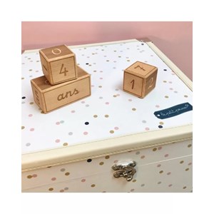 Cubes étapes en bois cadeau de naissance