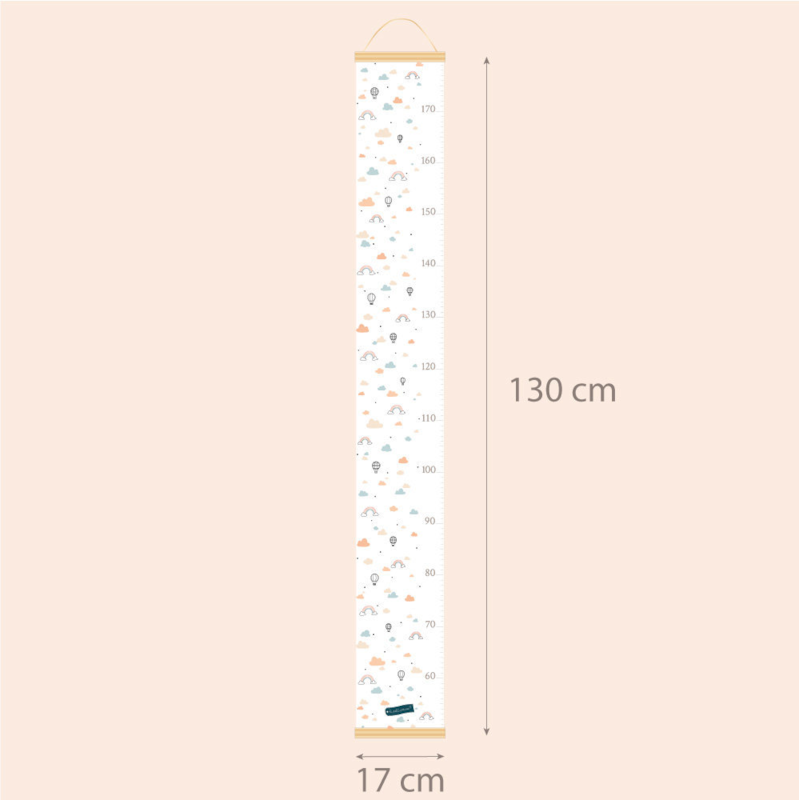 Toise déco nuages et arcs-en-ciel (Le Petit Pousse) - Image 1