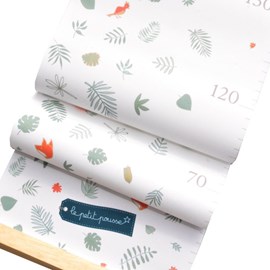 Toise déco feuilles, renards et oiseaux