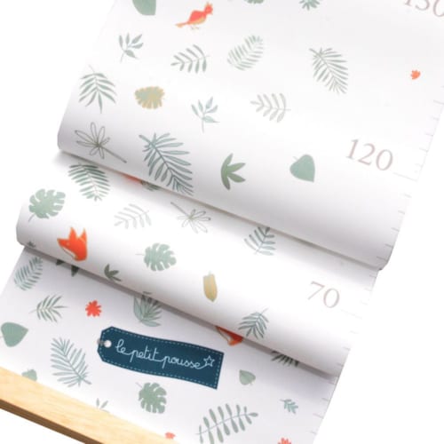 Le Petit Pousse - Toise déco feuilles, renards et oiseaux