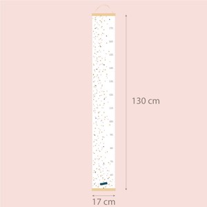 Toise déco pois roses dorés et gris