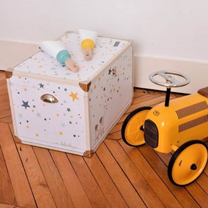 Malle à souvenirs étoiles - bleu jaune