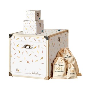 Coffre à souvenirs blés oiseaux - jaune