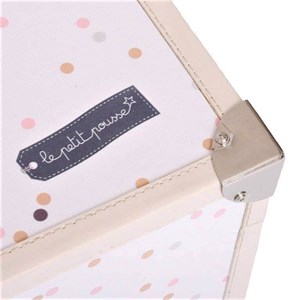 Petit coffre souvenirs pois - rose doré