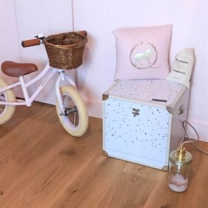 Petit coffre souvenirs pois - rose doré