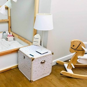 Petit coffre souvenirs pois - rose doré