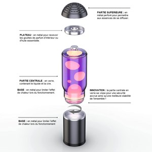 Lampe à lave diffuseur de parfum bluefog