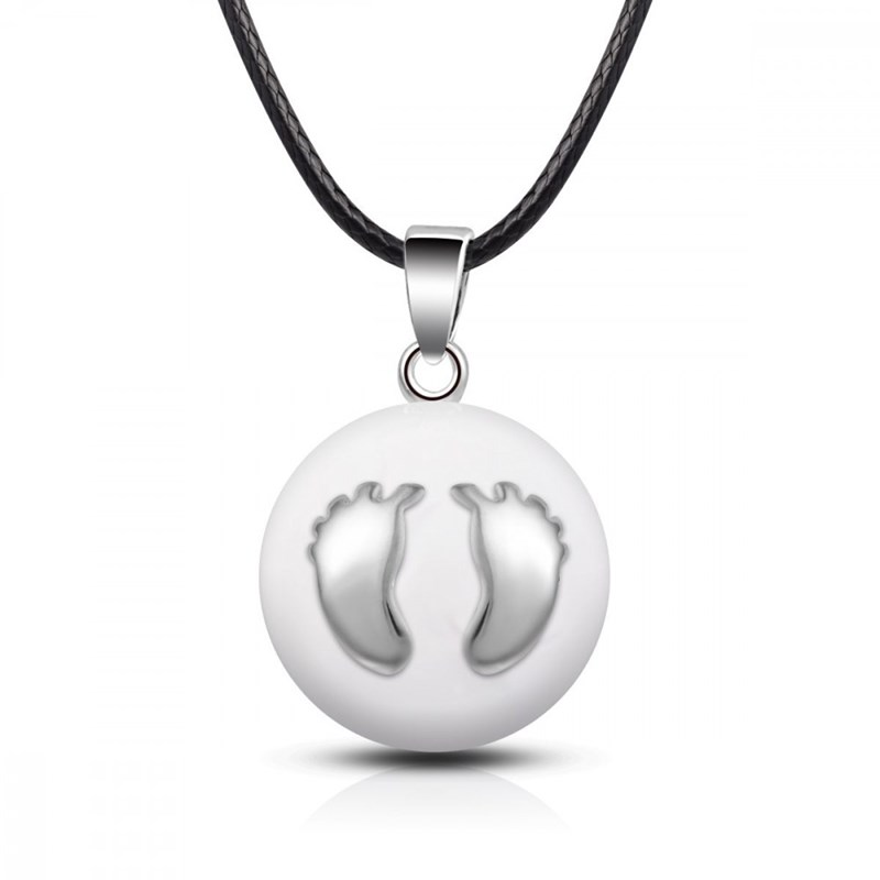 Bijou bola de grossesse - Bola de grossesse blanc pied argent