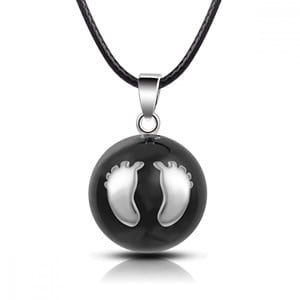 Bola de grossesse noir pied argent