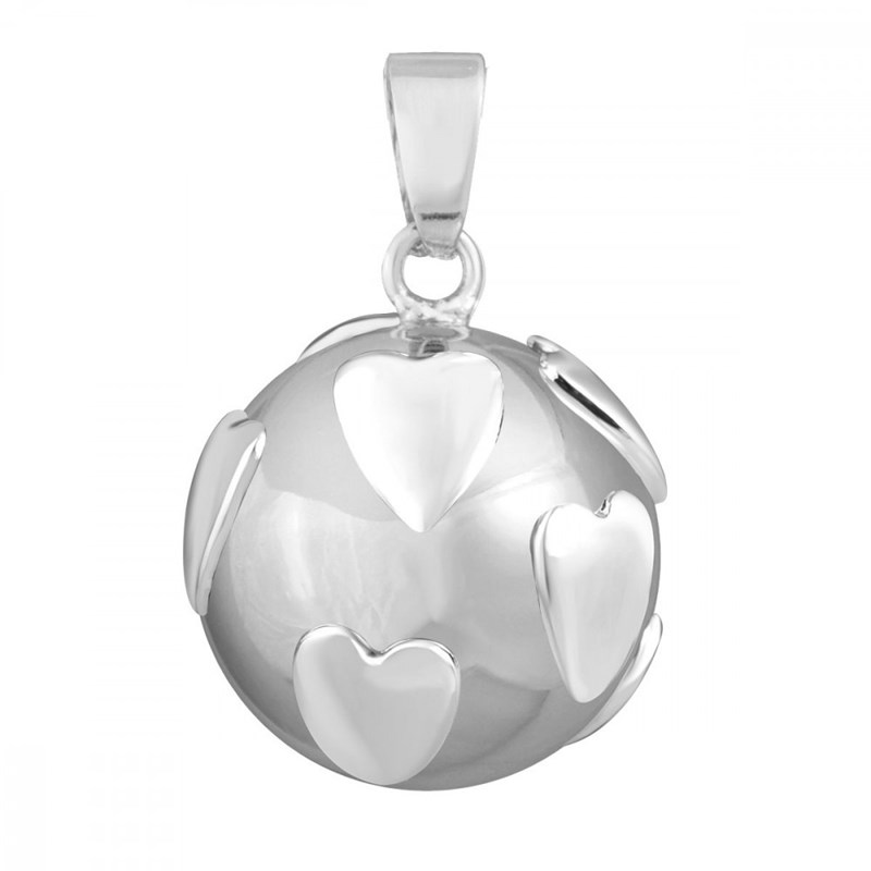 Bijou bola de grossesse - Bola de grossesse silver coeur 3d