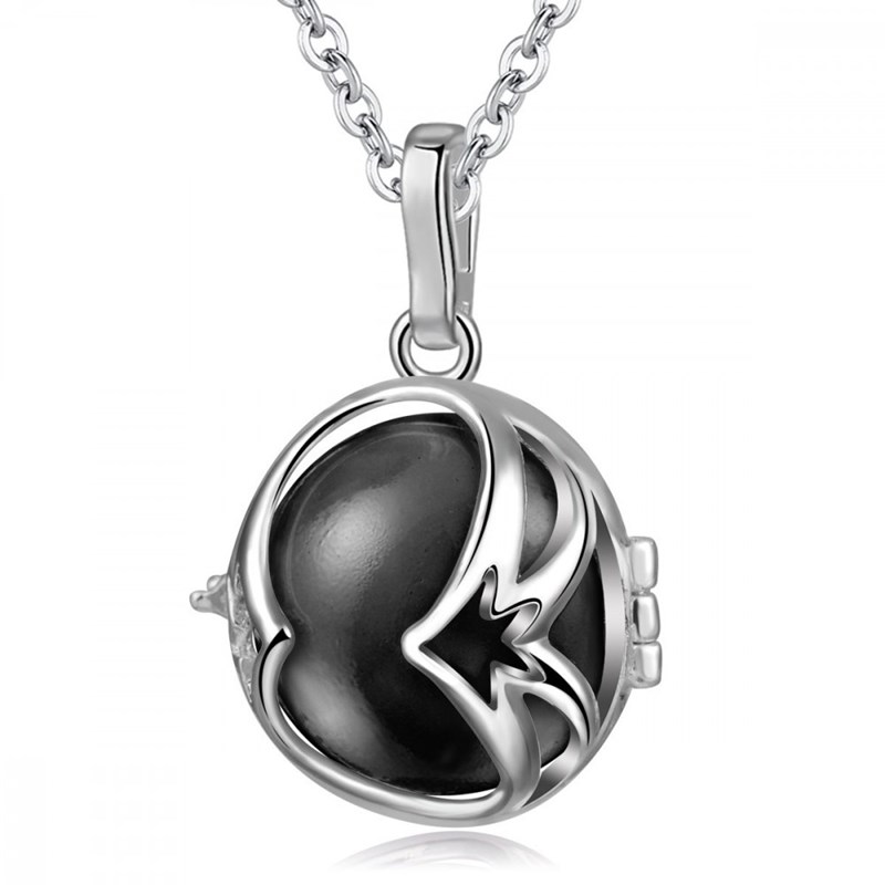 Bijou bola de grossesse - Bola de grossesse noir cage argent ouve
