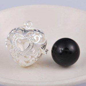 Bola de grossesse noir cage argent form