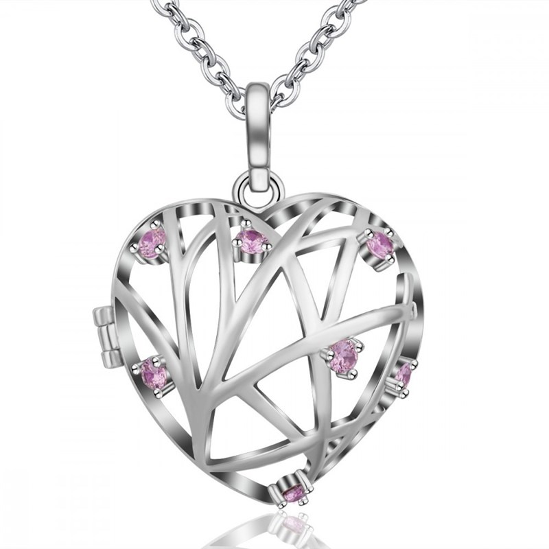 Bijou bola de grossesse - Bola de grossesse cage coeur strass ros