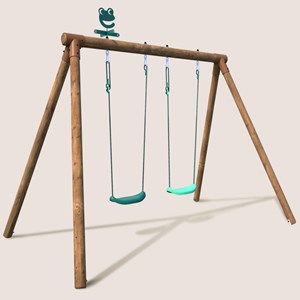 Balançoire en bois traité 2 agrès alizée
