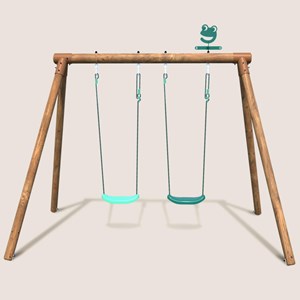 Balançoire en bois traité 2 agrès alizée