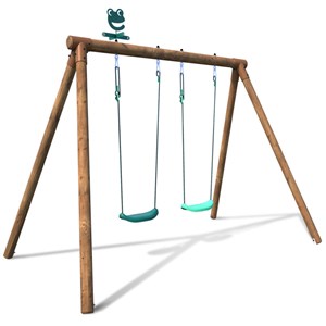 Balançoire en bois traité 2 agrès alizée