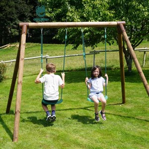 Balançoire en bois traité 2 agrès alizée