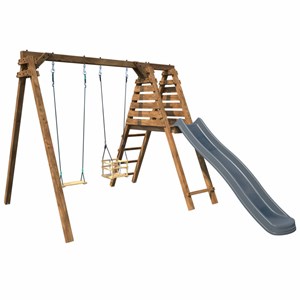 Portique en bois carré 2 agrès avec bala