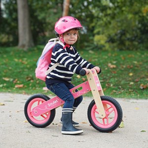 Draisienne en bois pour enfants - rose