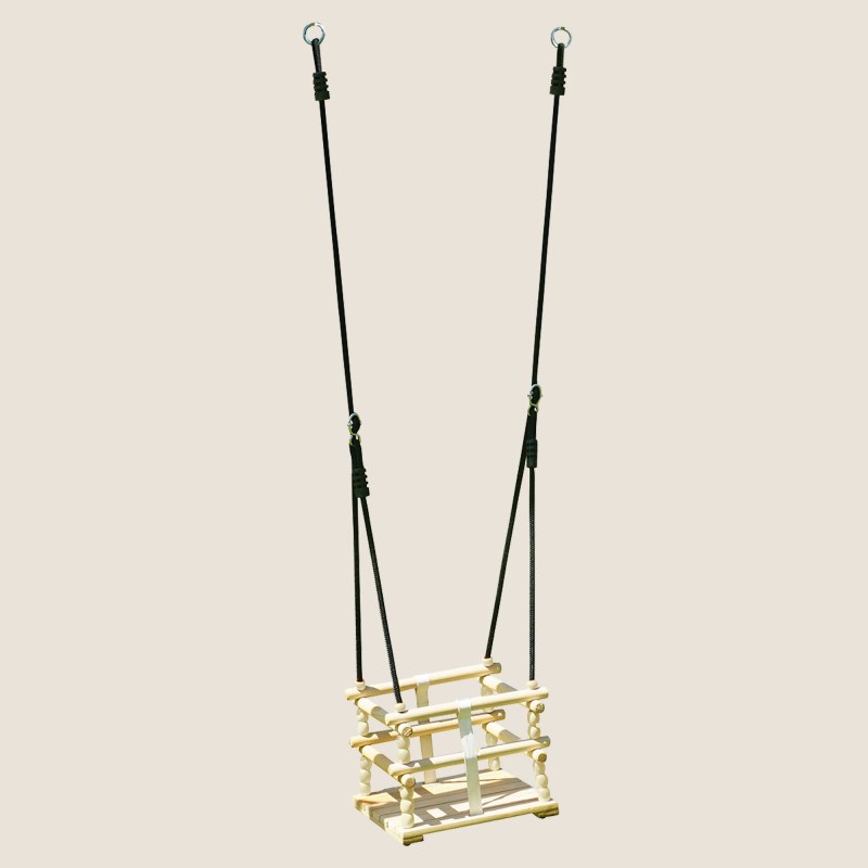 Balançoire siège bébé en bois perles
