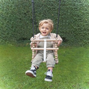 Siège balançoire bébé en bois perles – a