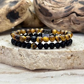 Bracelet distance en oeil de tigre 6mm