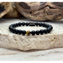 Bracelet en obsidienne  6mm