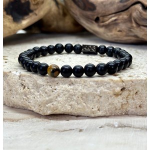 Bracelet en obsidienne 6mm