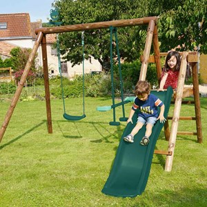 Portique en bois rond 2 agrès avec balan