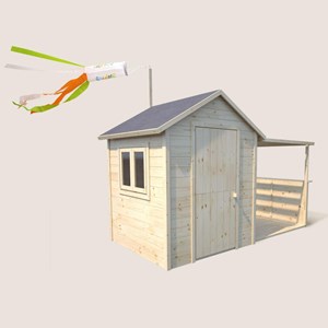 Maisonnette en bois avec pergola pour en