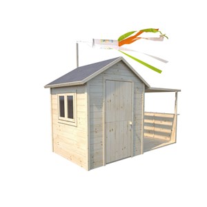 Cabane en bois avec pergola ajourée euge