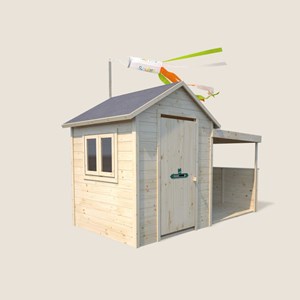 Cabane en bois avec préau sarah