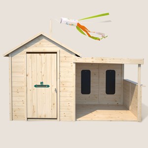 Cabane en bois avec préau sarah